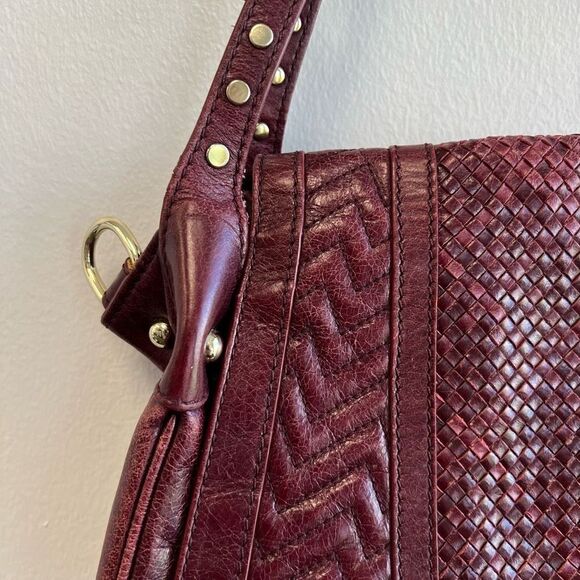 Rebecca Minkoff Endless Love Woven Satchel Bag Purse Gold Tone Hardware Luxury - Picture 3 of 13